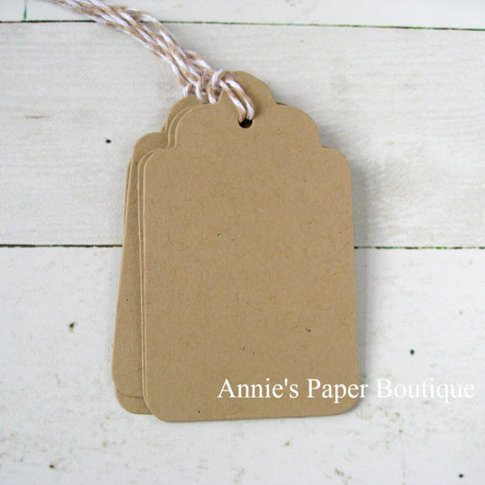 Kraft Scallop Tags with Krazy for Kraft Trendy Twine