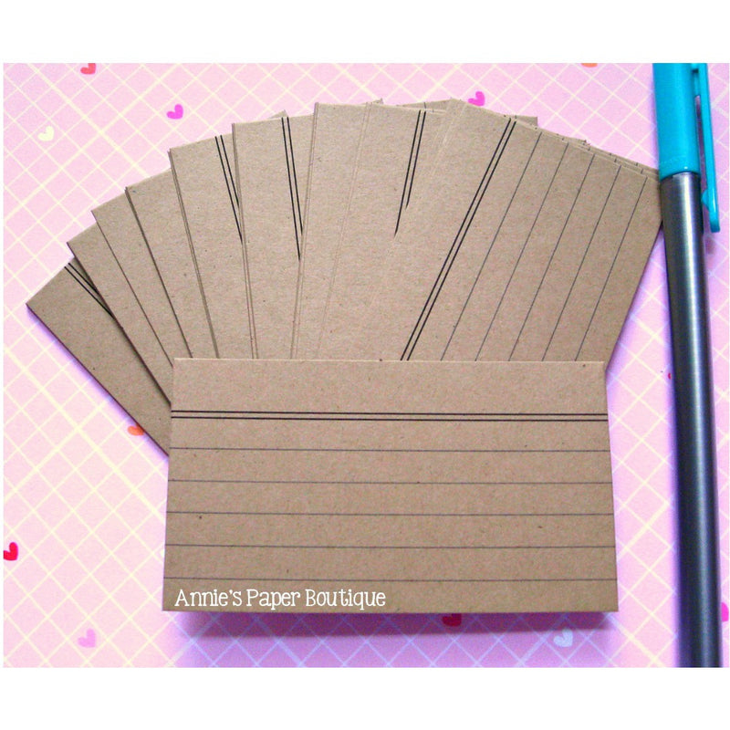 Mini Index Cards Kraft Brown Note Cards, Stationery, Planner Card Annie's Paper Boutique