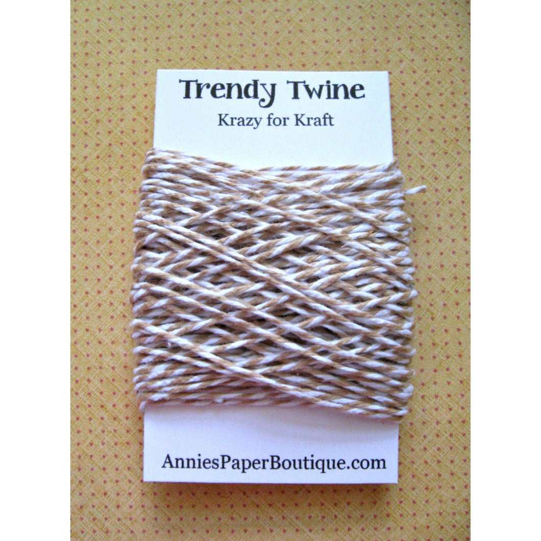 Krazy for Kraft Trendy Bakers Twine Mini - Tan and White