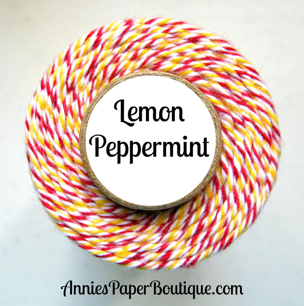 Lemon Peppermint Trendy Bakers Twine - Red, White, & Yellow