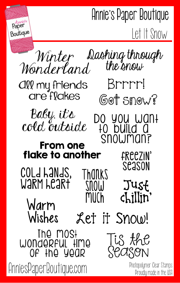 Let It Snow Christmas Clear Stamp Set