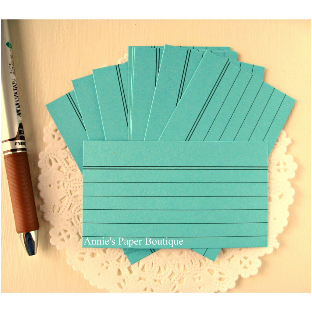 Mini Index Cards Light Teal Note Cards, Stationery, Paper Annie's Paper Boutique