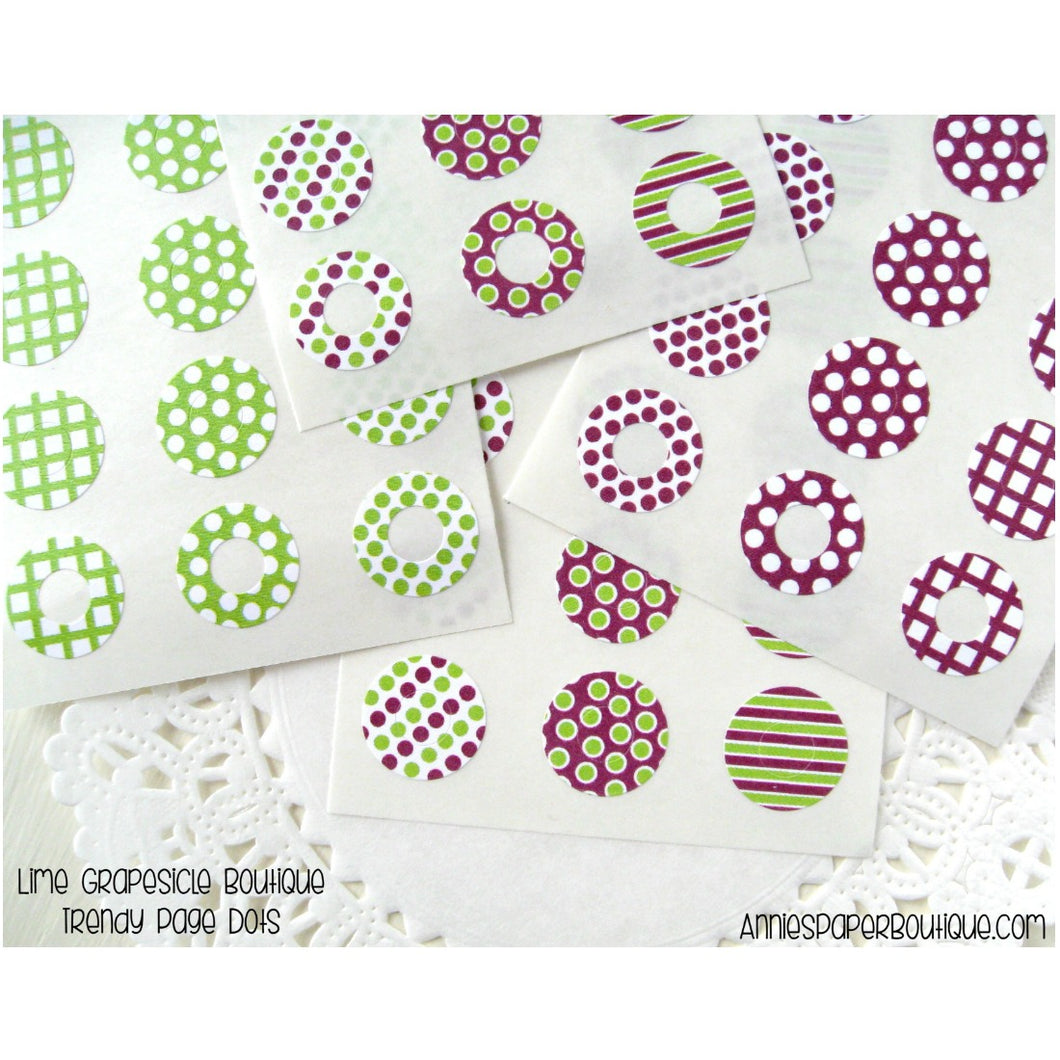 Lime Grapesicle Trendy Page Dots - Lime Green and Purple Reinforcements