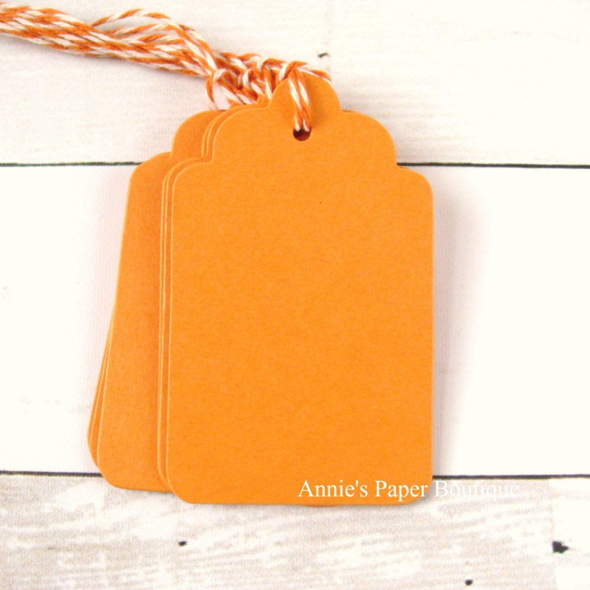 Mango Scallop Tags with Creamy Pumpkin Trendy Twine