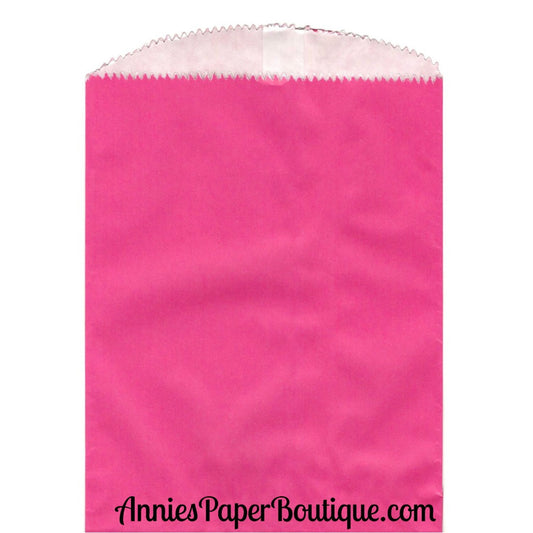 Large Hot Pink Glassine Bags - 5-3/4" x 7-1/2" Glassine Lined Gourmet Bags