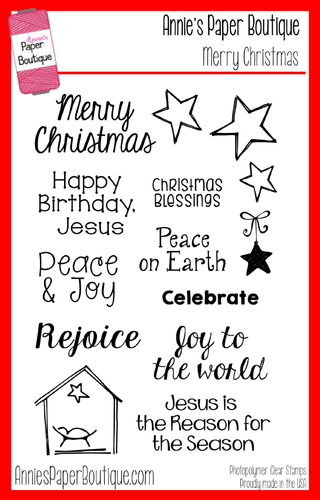 Merry Christmas Stamp Set with Nativity