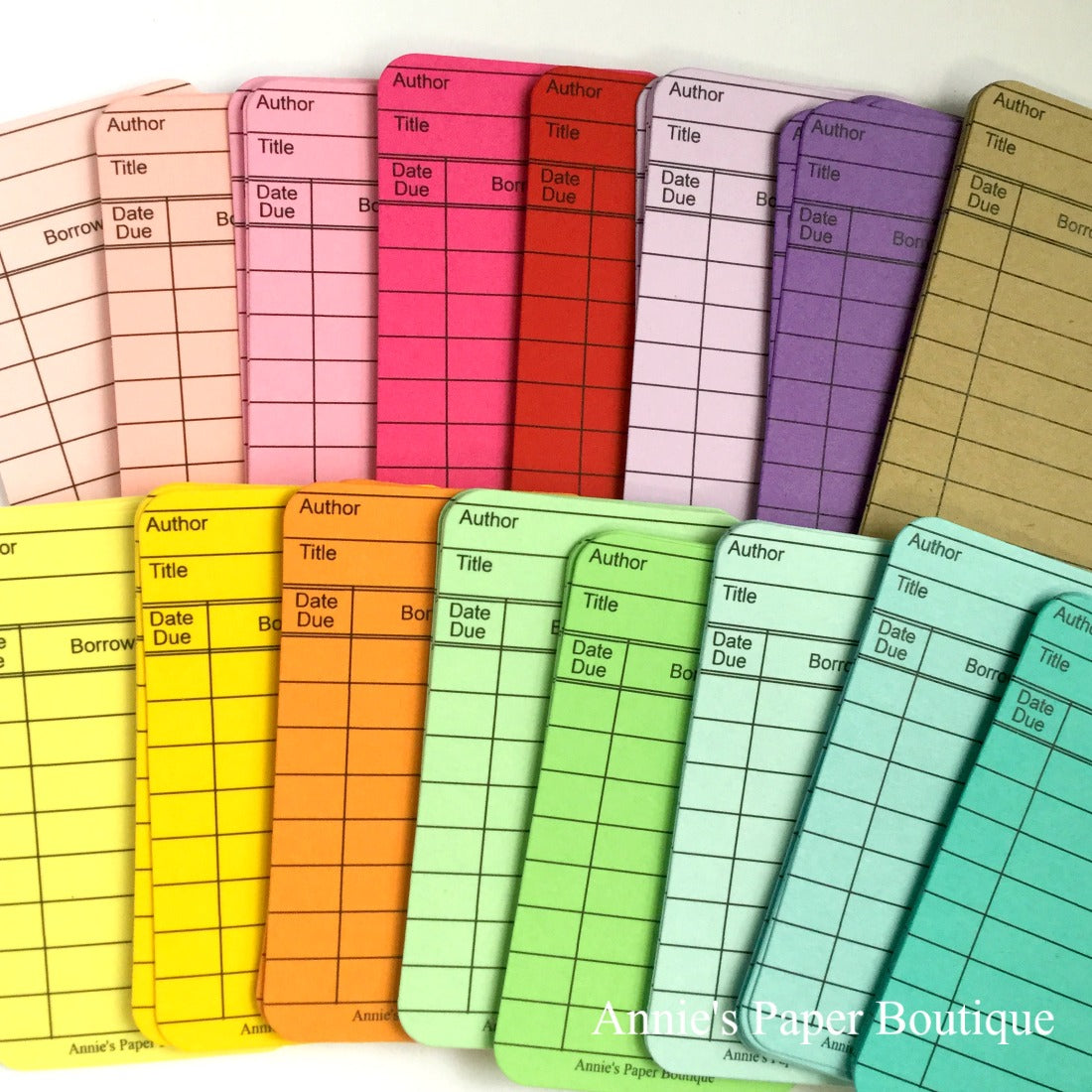 Mini Library Cards Color Bundle - Journaling Tags – Annie's Paper Boutique