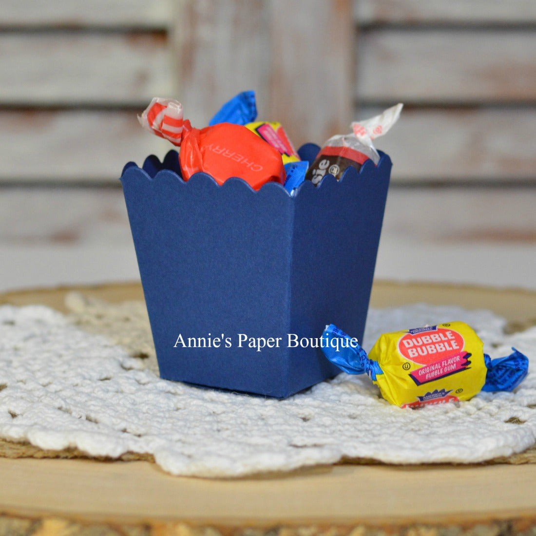 Navy Blue Mini Popcorn Boxes