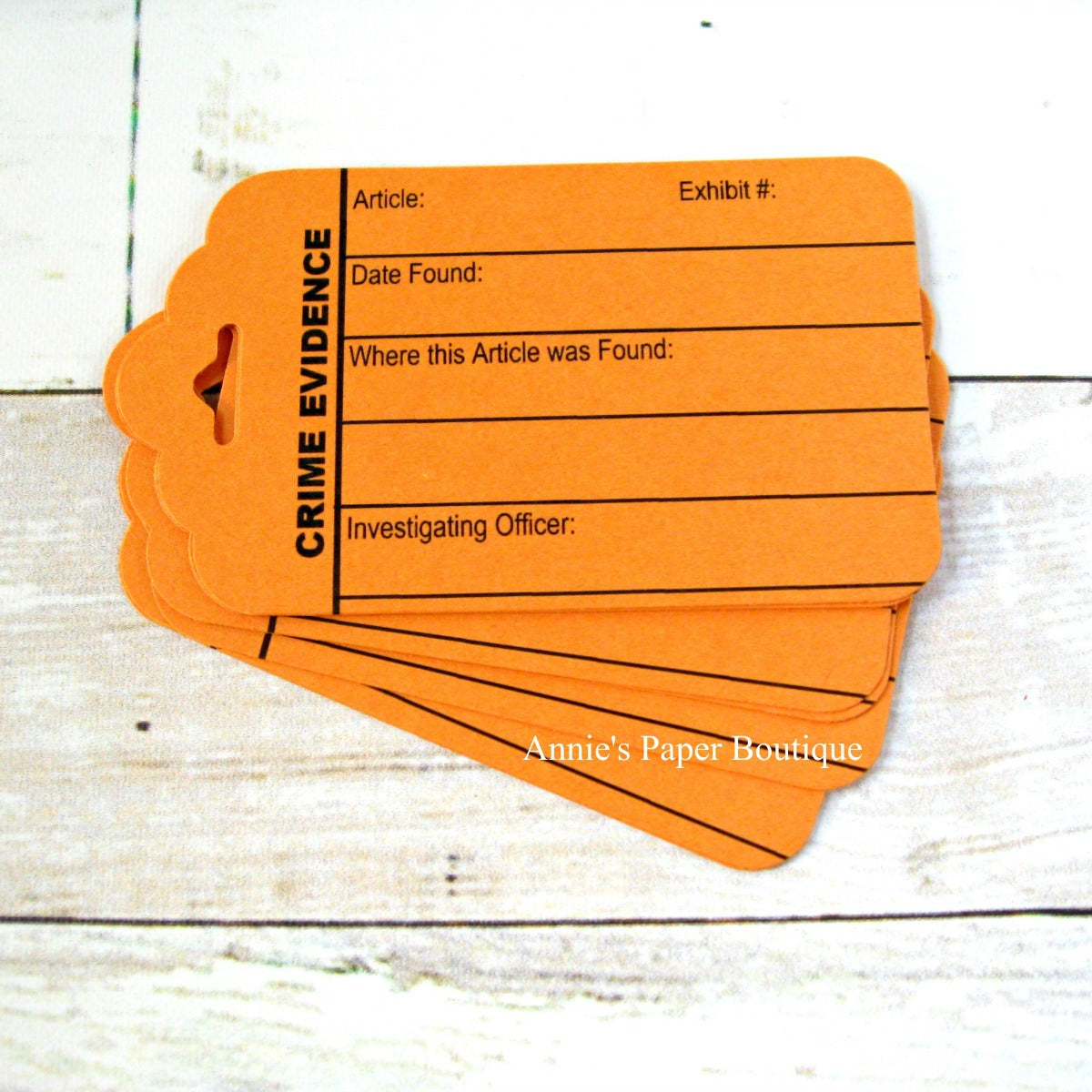 Orange Crime Evidence Tags
