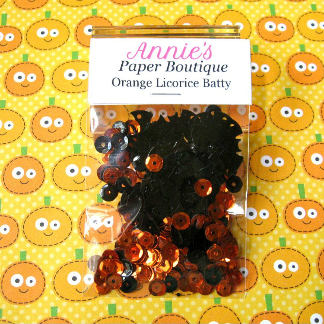 Orange Licorice Batty Sequins