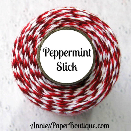 Peppermint Stick Trendy Bakers Twine - Red, Burgundy, & White
