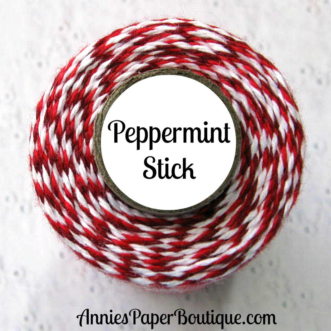 Peppermint Stick Trendy Bakers Twine - Red, Burgundy, & White
