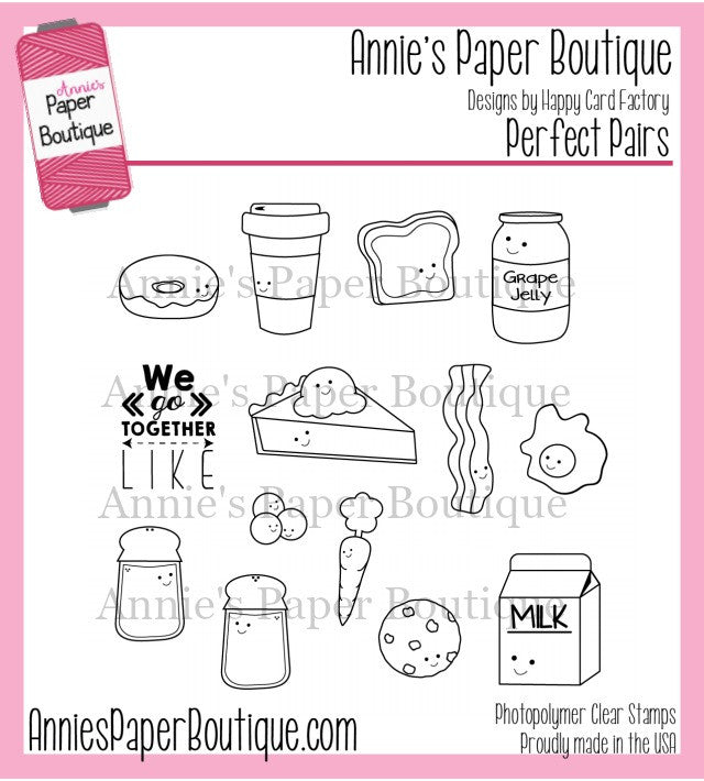Perfect Pairs Planner Stamps - 4x4 - Food, Donut, Coffee, Bacon