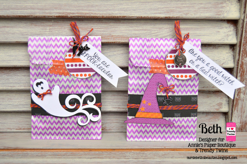 Purple Chevron Treat Bags - 3-1/4" x 5-1/8" Paper Bags