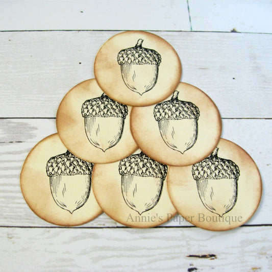Round acorn tags