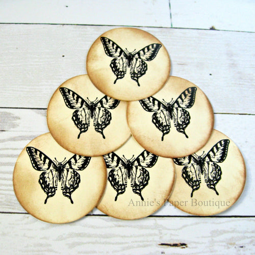 Round butterfly tags