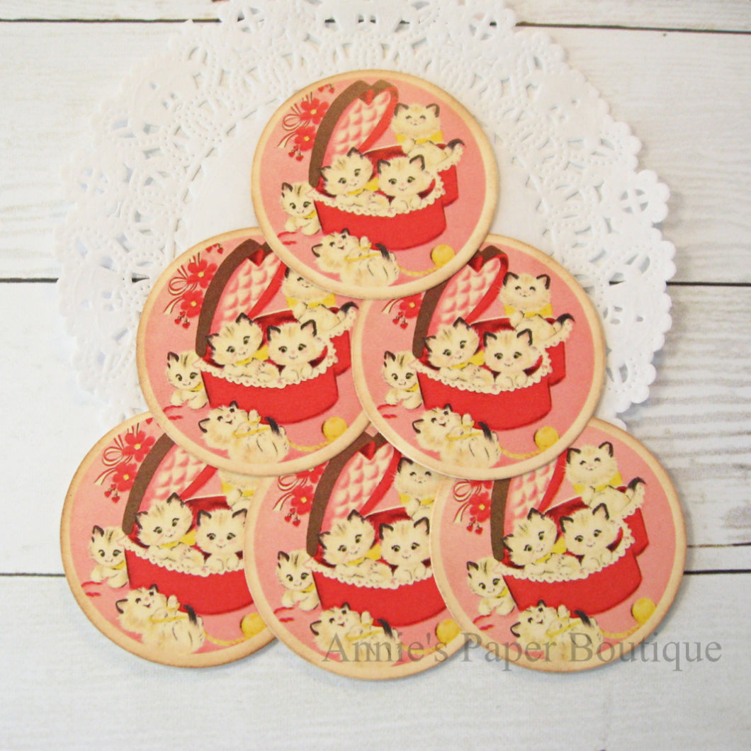 Candy Box Kitty Vintage Inspired Tags