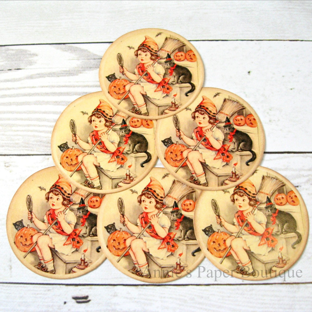 Round Halloween Vintage Inspired Tags