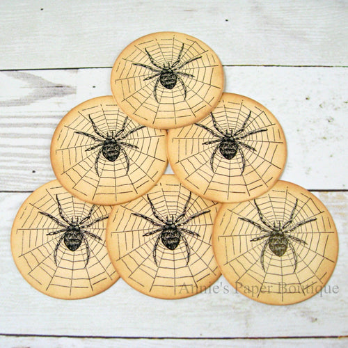 Round Spider Vintage Inspired Tags
