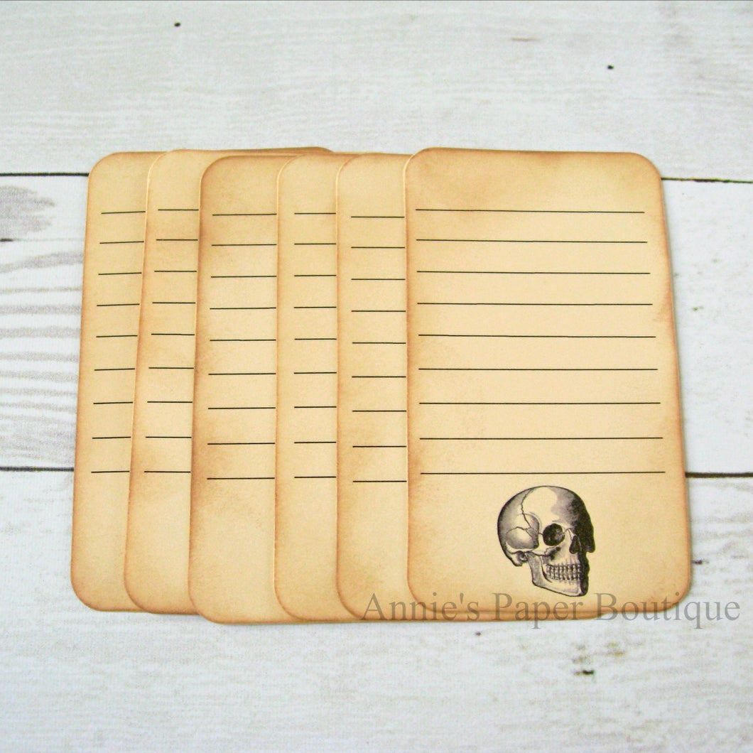 Skull Vintage Inspired Mini Card Tags