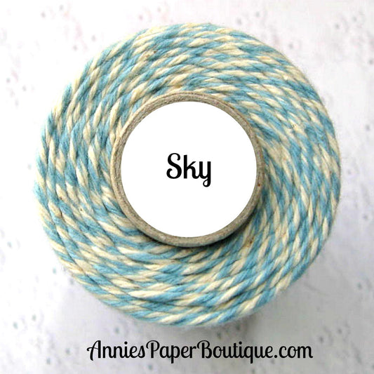 Sky Trendy Bakers Twine - Light Blue & Natural White, Cream