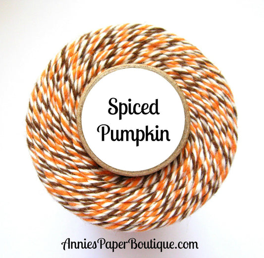 Spiced Pumpkin Trendy Bakers Twine - Pumpkin Orange, Natural White, & Brown - Thanksgiving