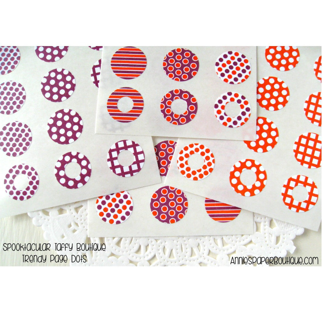 Spooktacular Taffy Trendy Page Dots, Halloween Orange and Purple Reinforcments