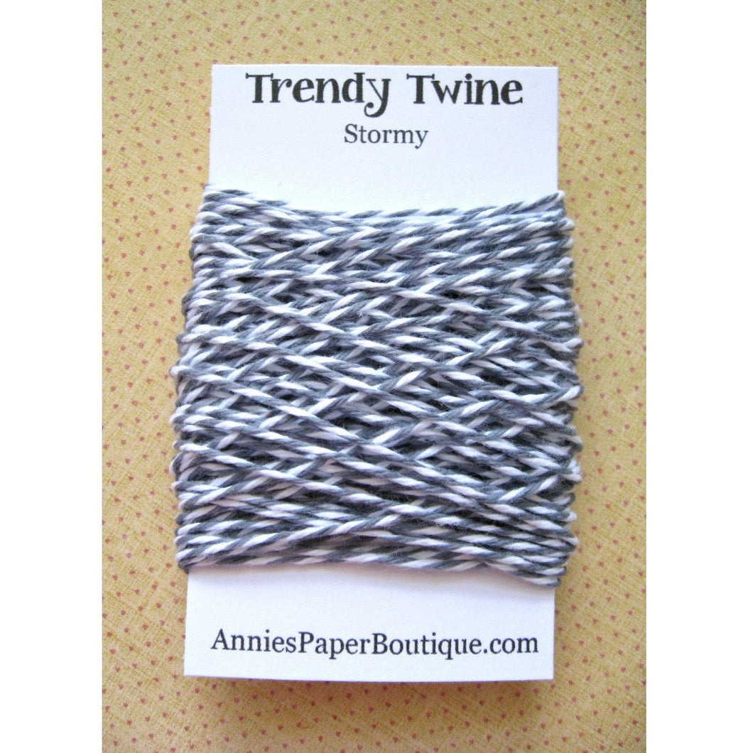 Stormy Trendy Bakers Twine Mini - Gray and White - Grey