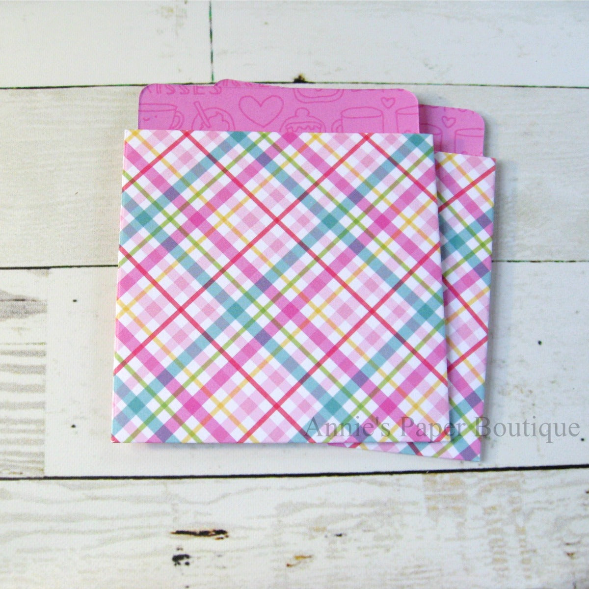 Sugar Plaid Library Pockets - 3-1/2" x 4-1/8"