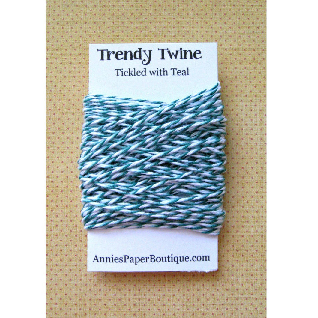 Tickled with Teal Trendy Bakers Twine Mini - Dark Teal, Light Teal, and White
