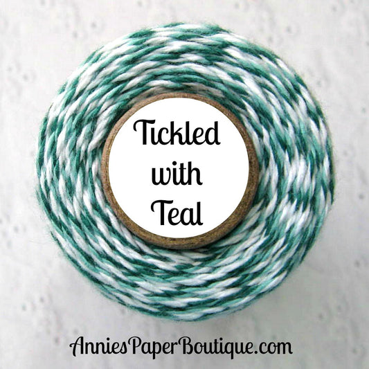 Dark Teal, Light Teal, and White Trendy Bakers Twine