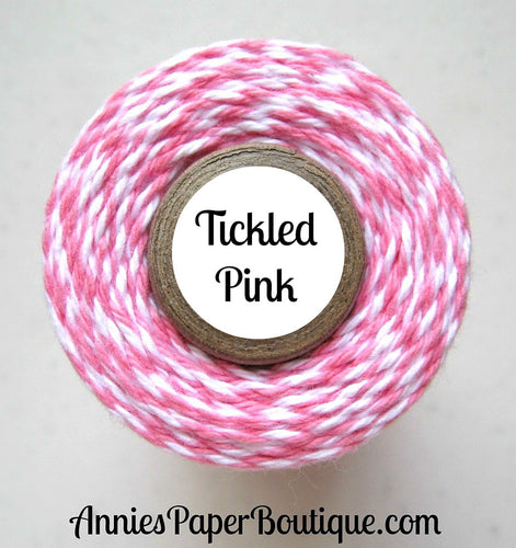 Tickled Pink Trendy Bakers Twine - Pink & White