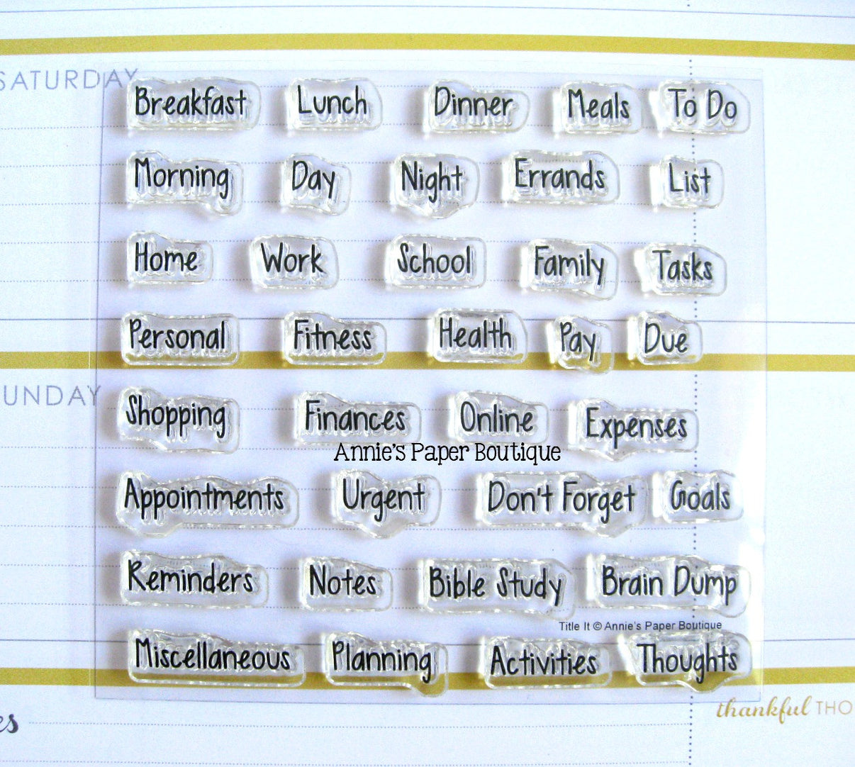 Title It Planner Stamps - 4x4 - Headers, Lists, Reminders – Annie's ...