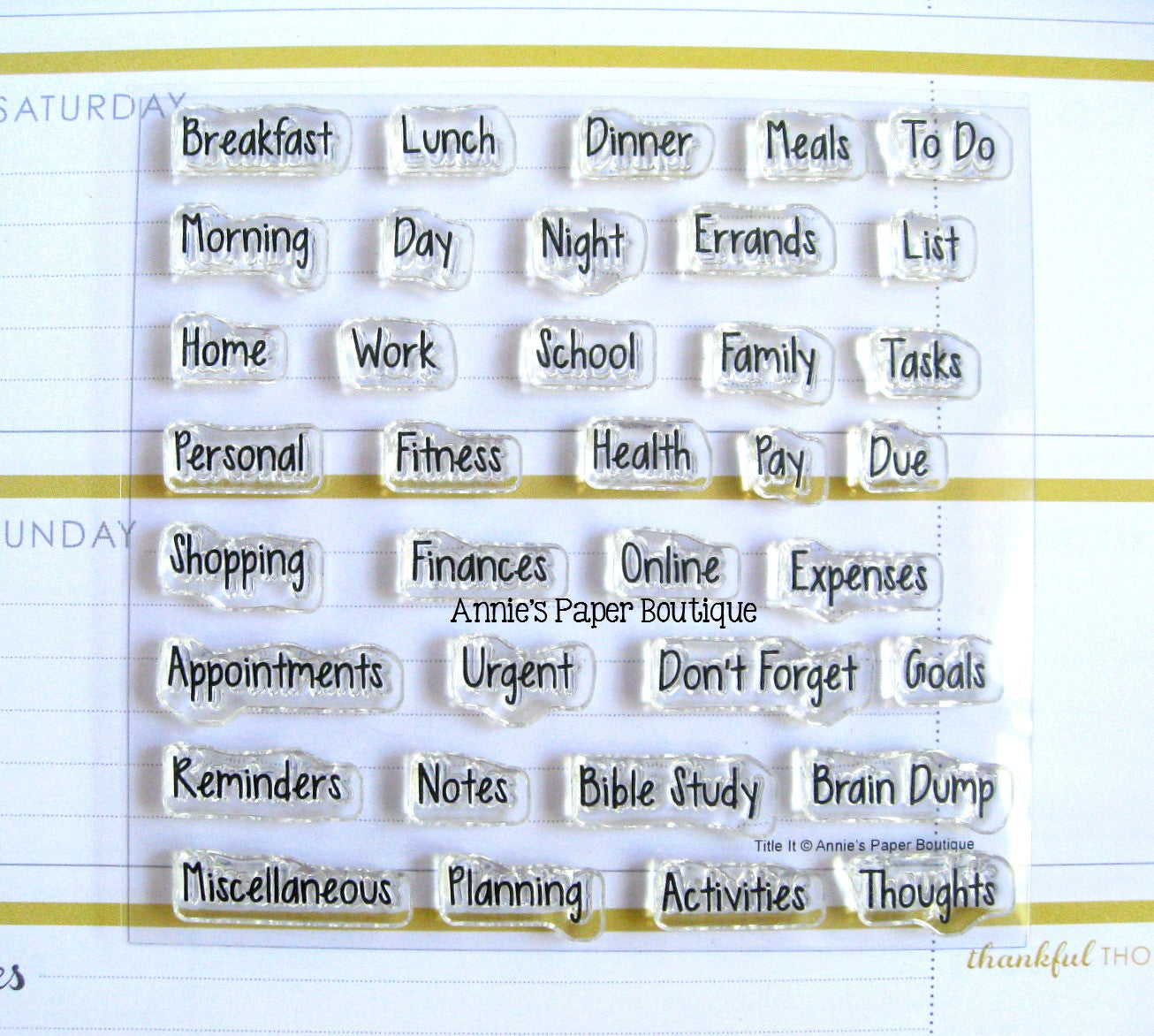 Title It Planner Stamps - 4x4 - Headers