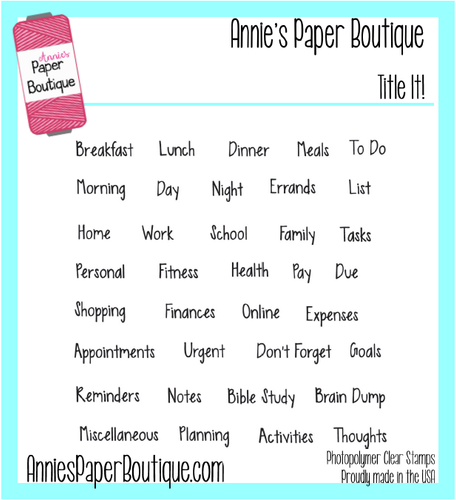 Title It Planner Stamps - 4x4 - Headers