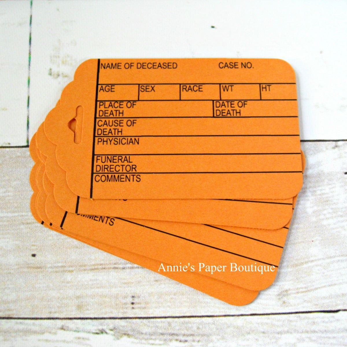 Orange Toe Tags
