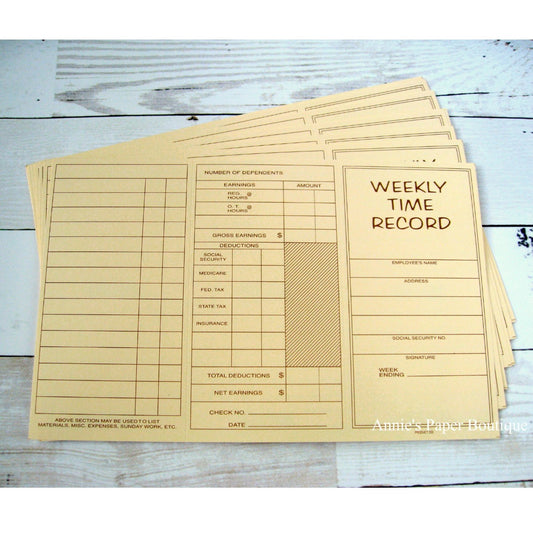 Weekly Tri-fold Time Records