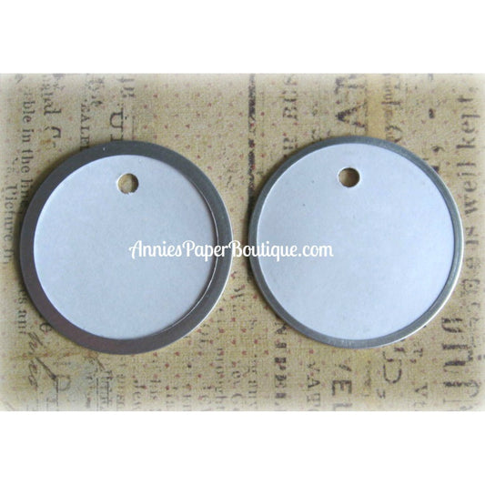 White Metal Rim Tags - 1-9/16"