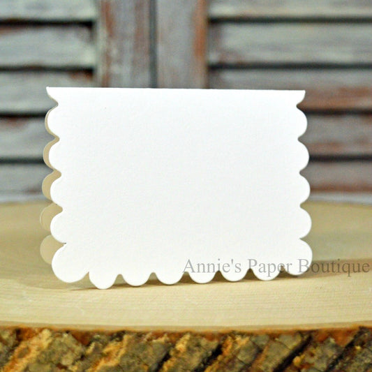 White Scallop Note Cards