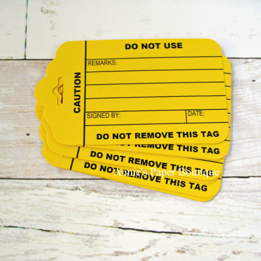 Yellow Caution Tags